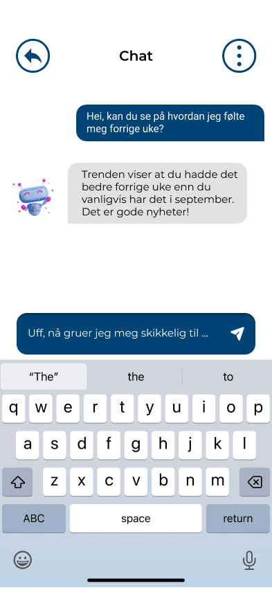 Eir prototype AI chat screen