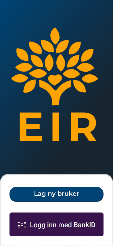 Eir prototype login screen with BankID