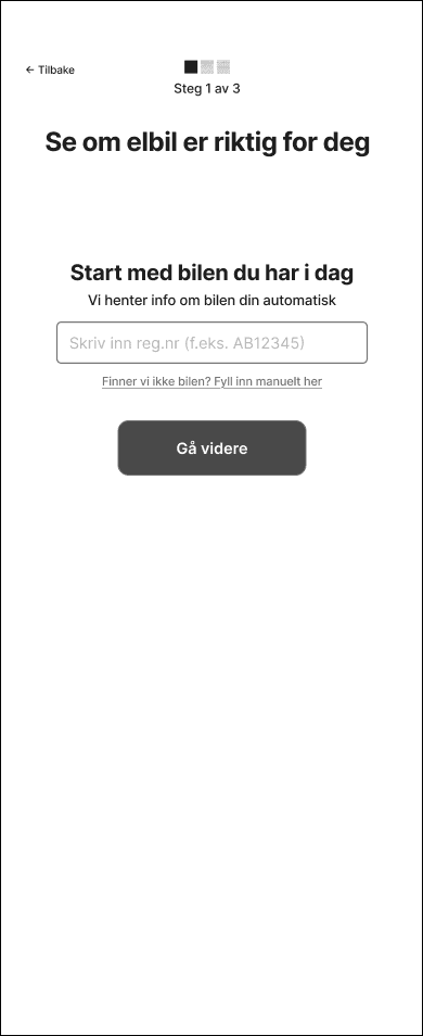 Wireframes for Elbilforeningen-konseptet